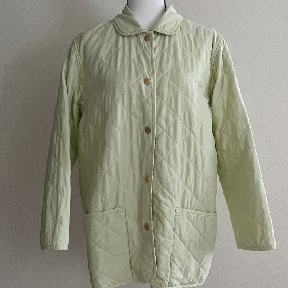 Dismero Quilted Coat S Jacket LT Yellowish Green Tencel
